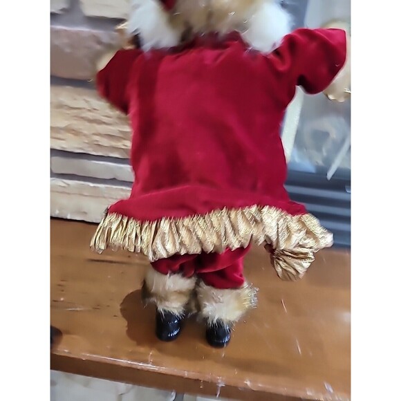 Victorian Christmas Santa Mantel Table Top Figurine 19”Fur Trim Elegant Velvet - Picture 14 of 16
